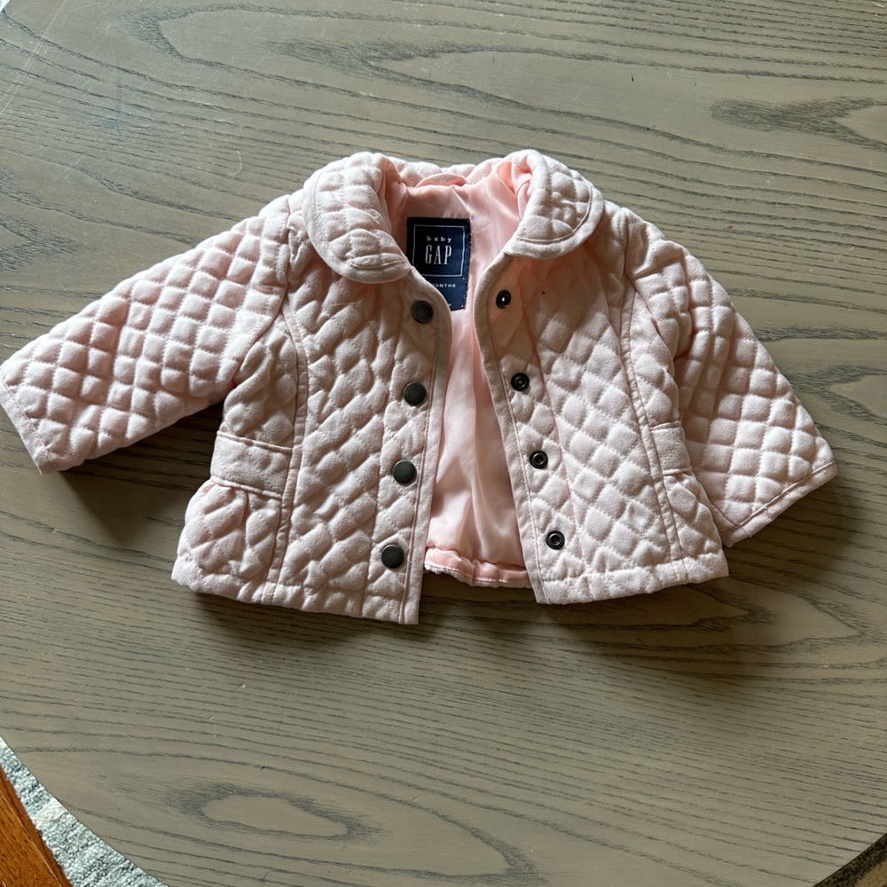 Baby Gap pink quilted jacket size 0-6 months